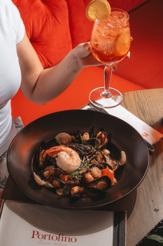 Plat de pâtes aux fruits de mer